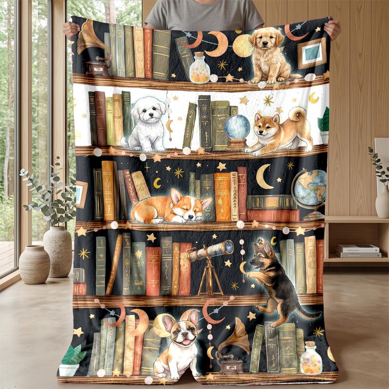 Dogs in Garden 1 Theme blanket Lightweight Warm Flannel Blanket Decorative Throw Blanket for Home Decoration