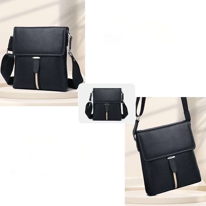 Мужская сумка через плечо Сумка через плечо Мужская деловая сумка для поездок на работу Маленький рюкзак из натуральной коровьей кожи Вместительная дорожная сумка на одно плечо