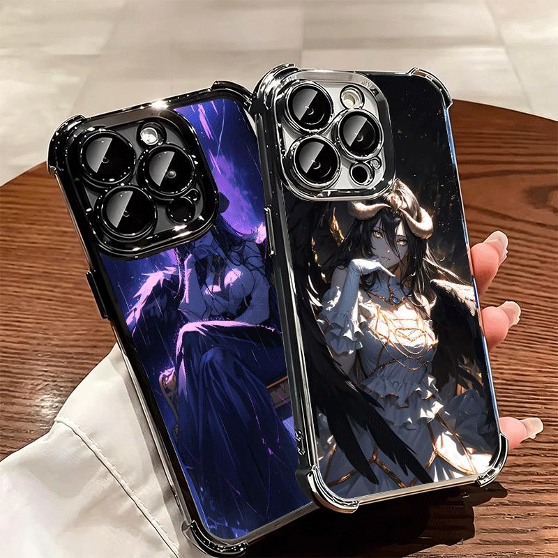 Аниме Чехол для телефона с покрытием Альбедо O-Overlords Для iPhone 16 17 Pro Max Air 16E 14 15 Plus 12 13 Mini Противоударный Чехол-подушка безопасности
