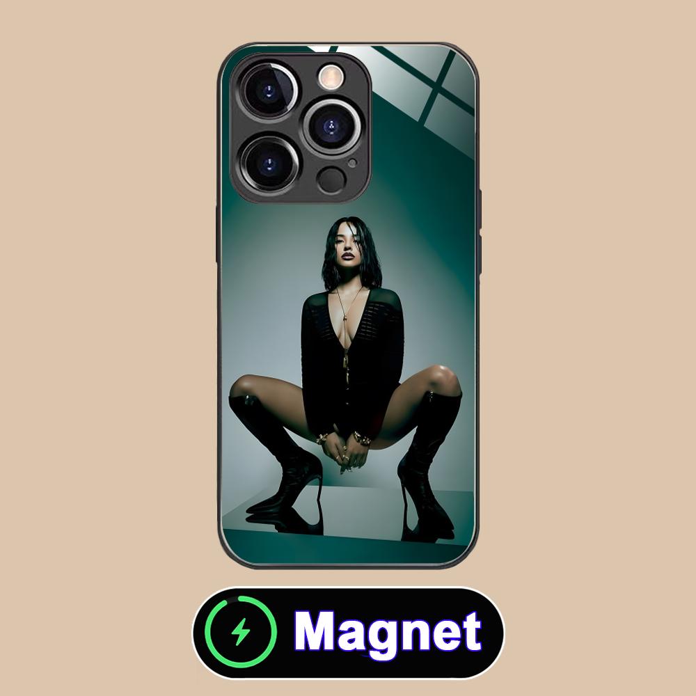Модный чехол Becky G из стекла MagSafe для мобильного телефона iPhone 17 16 15 14 13 12 11 Air Pro Max Plus Mini Цветная накладка