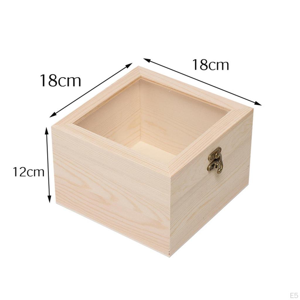 Wooden Storage Box Flower Decorative Candy Container Wood Keepsake for Centerpiece