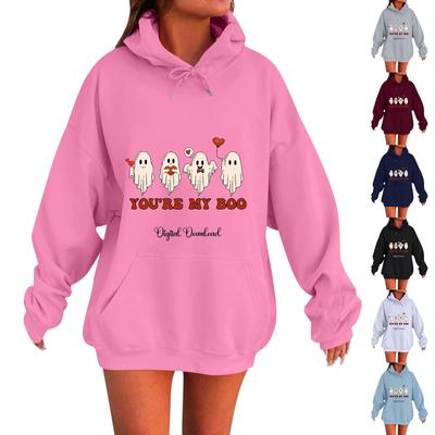 Женская повседневная спортивная рубашка с капюшоном и карманом, с принтом, с длинными рукавами, спортивная рубашка