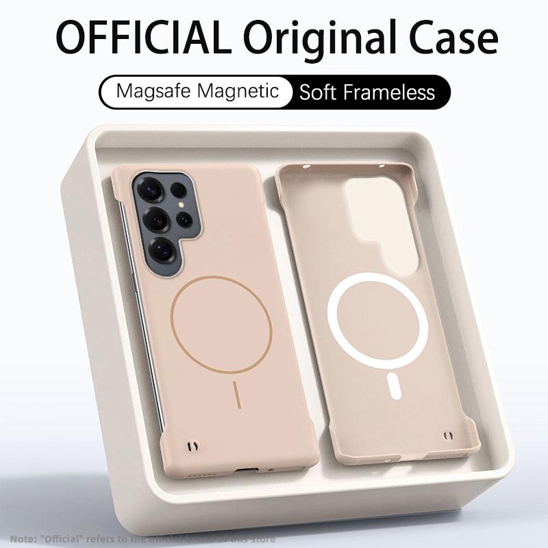 Ультратонкий матовый безрамочный чехол из ПК для Magsafe Samsung Galaxy S25 Edge S24 FE S23 S22 Ultra Plus Магнитная противоударная крышка