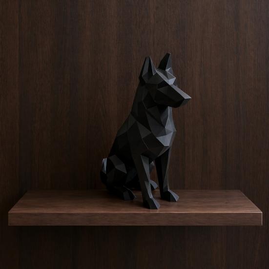 Геометрическая статуэтка пастушьей собаки, 3D-печать Yousheng, Минималистичная скульптура собаки для скандинавского легкого роскошного домашнего декора, Акцент для прихожей, письменного стола, ТВ-шкафа