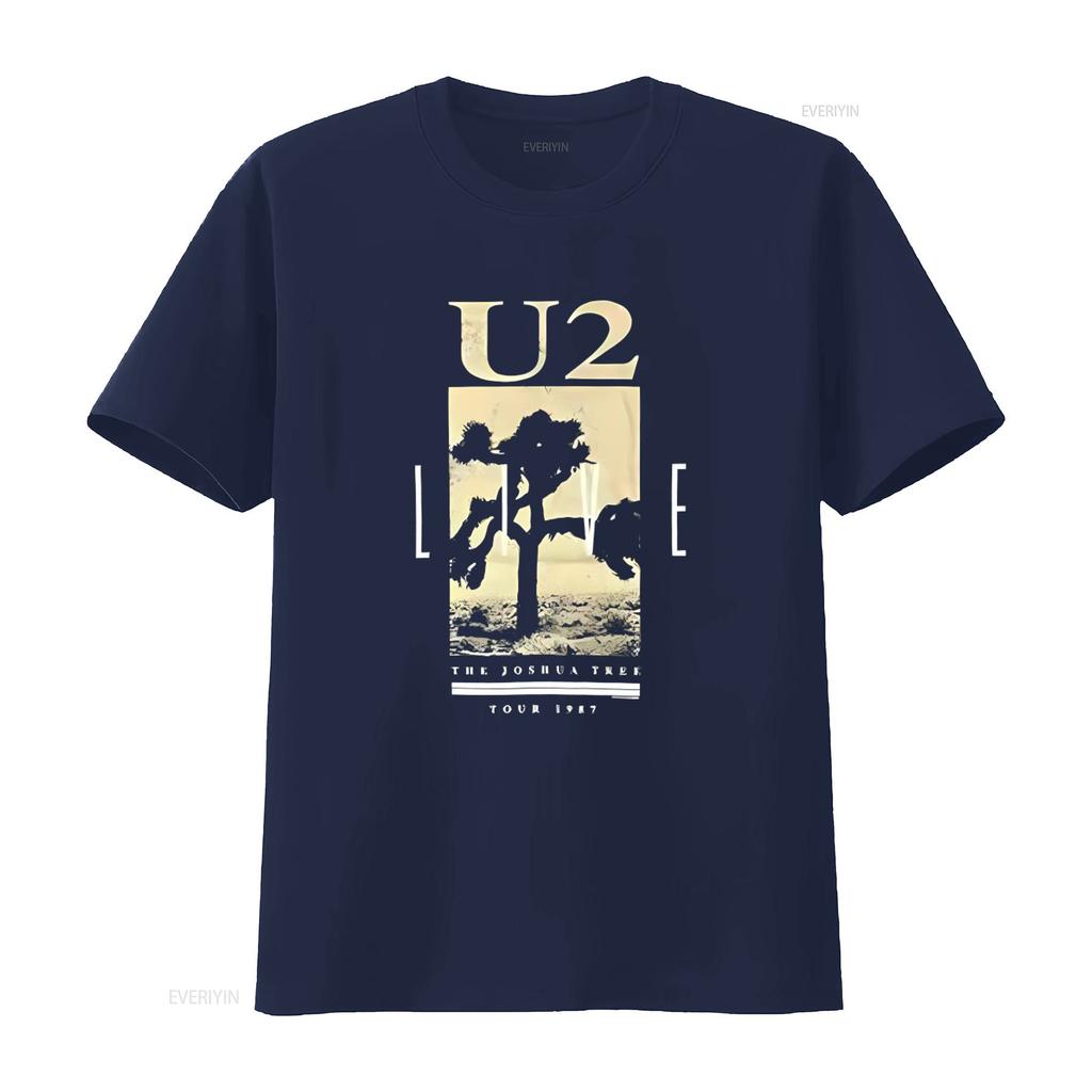 U2 Joshua Tree Live 1987 Tour Vintage Style Unisexs Black Organic Cotton T Shirt Vintage Fashion Unisex Graphic