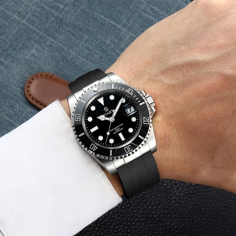 Start Men's Watch Diving Watch Luminous Waterproof Automatic Mechanical Watch Calendar Function Sports Men's Watch