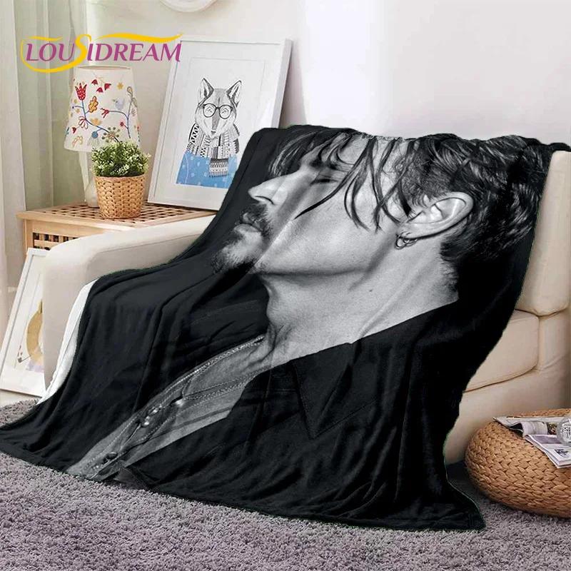 3D Printing Johnny Depp Star HD Soft Blankets,Keep Warm Throw Blanket Comfortable Blanket for Picnic Beds Sofa Home Bedroom Gift