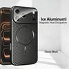 Сетчатое отверстие для охлаждения и рассеивания тепла для чехла Magsafe для iPhone 17 16 15 14 Plus 13 12 Pro Max Жесткая магнитная защитная крышка для объектива