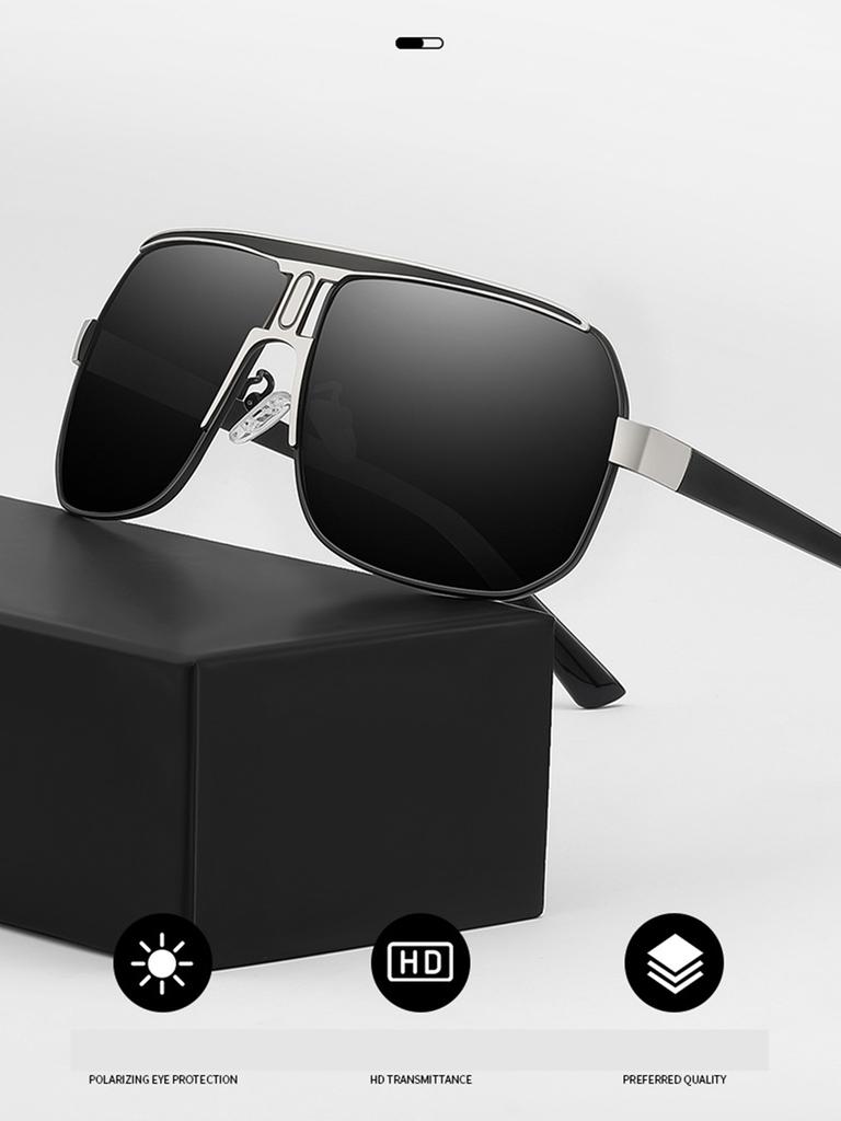 Новые солнцезащитные очки для водителей-мужчин, персонализированная большая оправа, дневные и ночные очки двойного назначения, устойчивые к ультрафиолетовому излучению