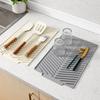 Silicone Draining Board Mat Dish Drying Mat Folding Draining Mat Large Drain Pad Eco-Friendly Drainer Mat Heat Resistant Pot