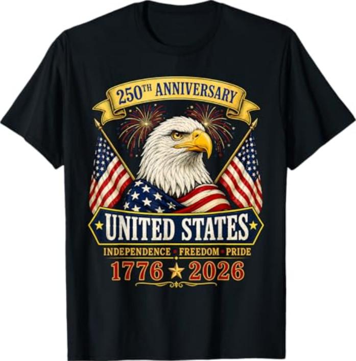 250-летний юбилей США 4 июля Патриотическая футболка 250 лет Американская