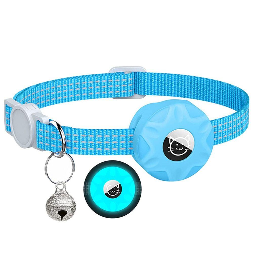 Cat Adjustable Reflective For Apple Airtags Holder Tracker Box Pet Collar Anti-lost Collar