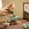 Чайник из Китая Килн Цветочный Позолоченный Пион Сиши Hanwa Набор для Кунг-фу Чая Домашняя Чашка-Заварник Чайник