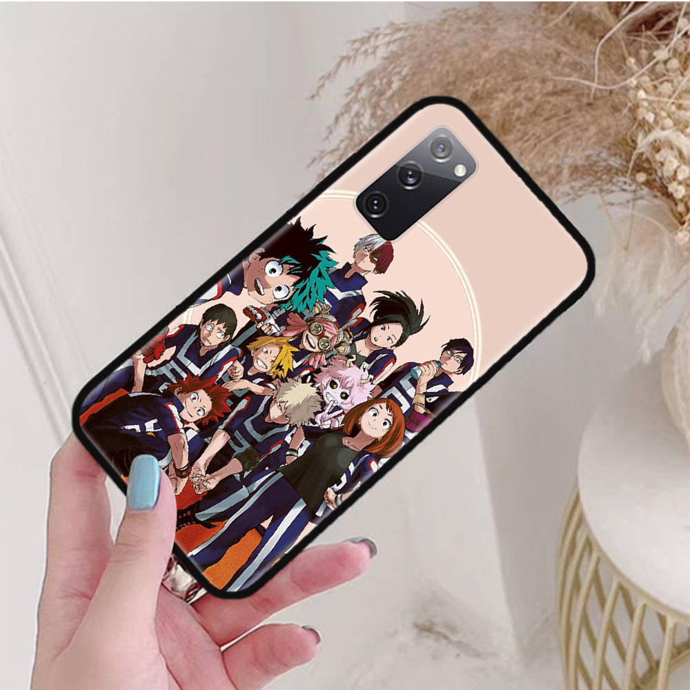 Черный чехол для Xiaomi Poco X6 X4 M5 M6 F5 F6 C65 C55 C50 C51 C40 Pro Redmi 14C A3X 13C 12C 11T 10A 9C Note 7 6 8A Plus W-54 Anime Hero Academia