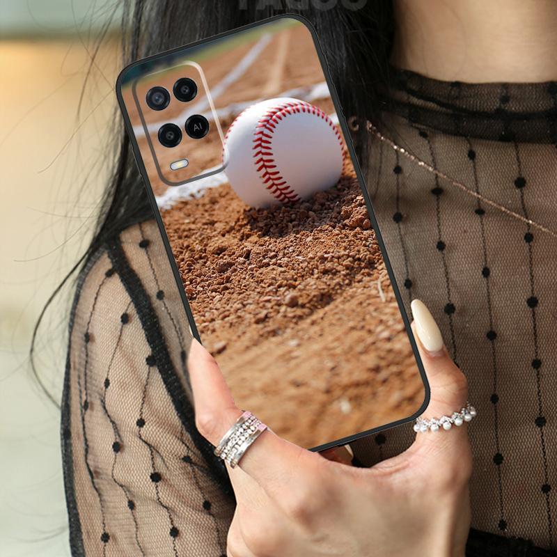 Baseball Case For Oppo A5 Pro A15 A17 A57 A77 A18 A38 A58 A78 A98 A94 A74 A54 A40 A60 A80 A96 A76 A16