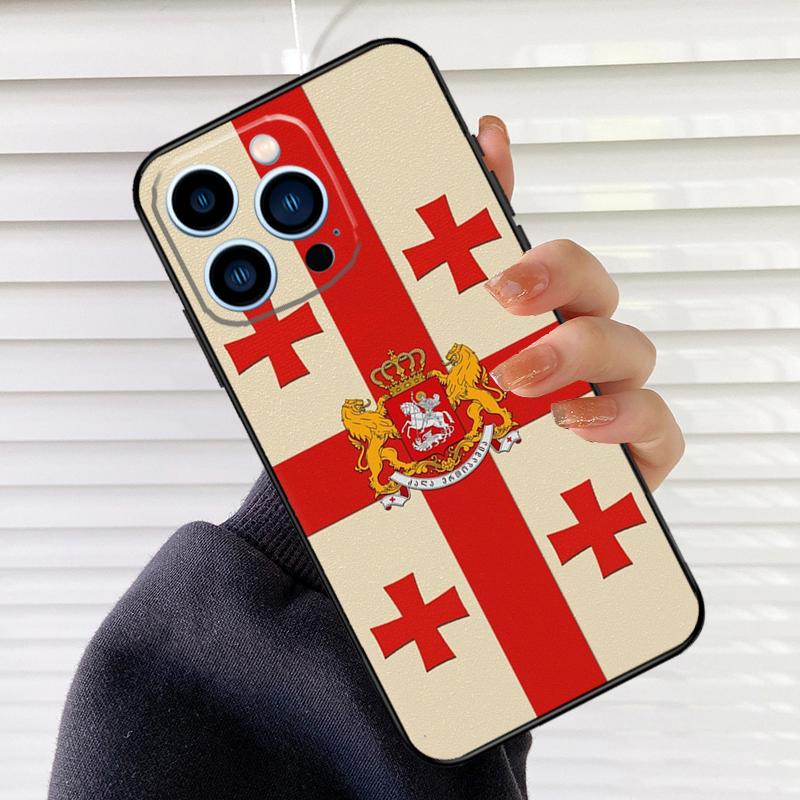 Чехол для телефона с флагом Грузии для iPhone 17 16 15 13 11 12 14 Pro Max mini 15 16 Plus 16e 17 Air Cover Fundas