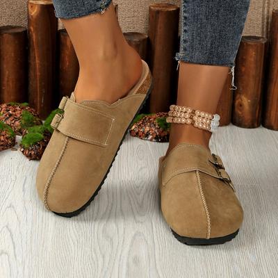 Женские сандалии-слайды на платформе с закрытым носком в стиле Birkenstock, удобная летняя обувь