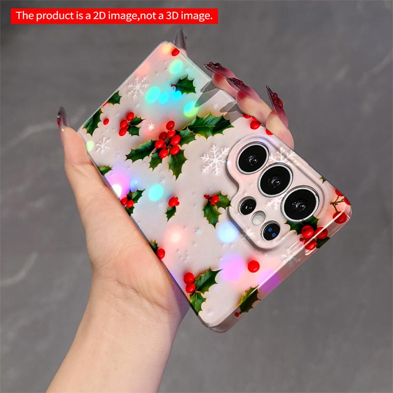 2DFlat Samsung phone case Holly Berries & Snowflakes Holiday Phone Case Applicable to Galaxy S22 S23 S24 S25ULTRA S26 A12 A13 A14 A15 A16