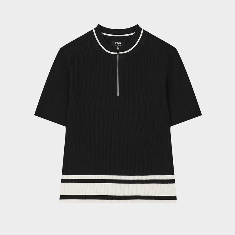 Fila Женский трикотажный топ с молнией на половину и коротким рукавом