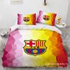 Size 3D Printed Football Club Standard Bedding Three-Piece Quilt Cover Pillowcase