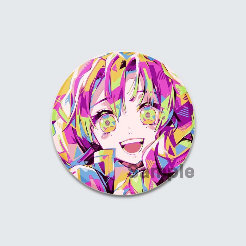 32/44/58mm Kamado Tanjirou Hashibira Inosuke Pin Kochou Shinobu Kamado Nezuko Tsuyuri Kanao Agatsuma Zenitsu Anime Brooche Handmade Demon Slayer Badge