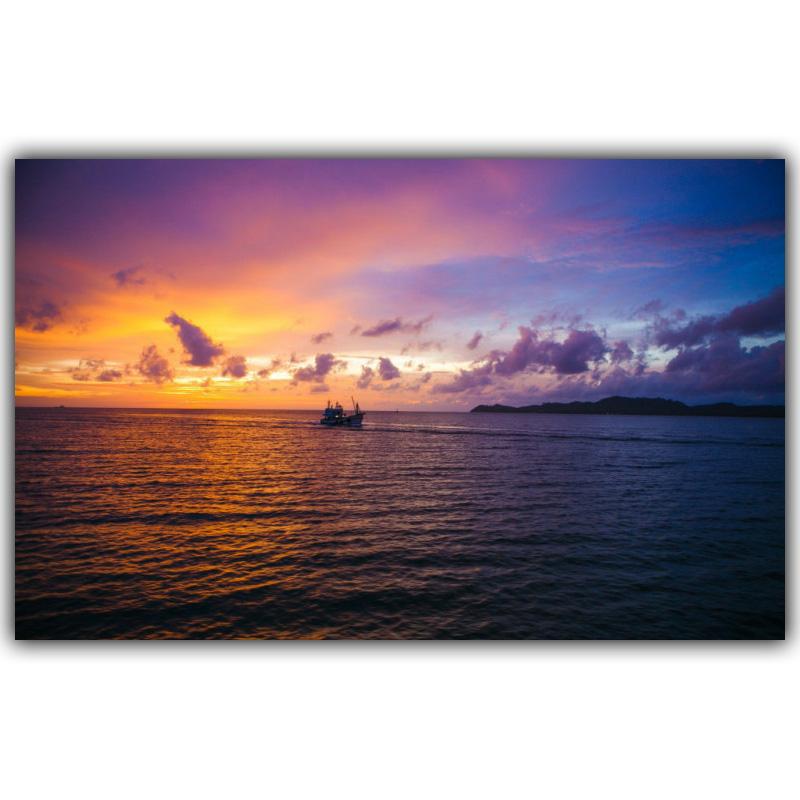 Летнее солнце и пляж, морские пальмы и горный пейзаж, настенная живопись, украшение для дома, фотографии, шелковый холст, плакат с принтом