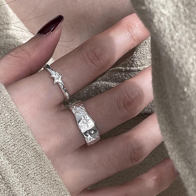 Текстура Металл Астральное Открытое Кольцо Женское Нишевое Светлое Роскошное Продвинутое Личное Модное Темпераментное Модное Кольцо Кольцо