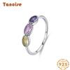 Tancise Classic 925 Sterling Silver Zircon Ring Ladies Jewelry Wedding Promise Party Gift