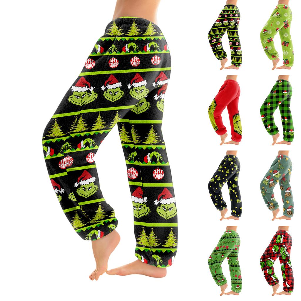 Women's Solid Color Trousers With Cuffs Casual Pants And Pajama Pants