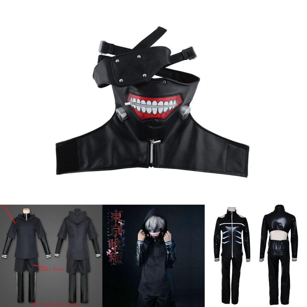 Элегантный костюм Канеки Кена из Tokyo Ghoul в полный рост с модным дизайном, идеально подходит для Хэллоуина и тематических вечеринок