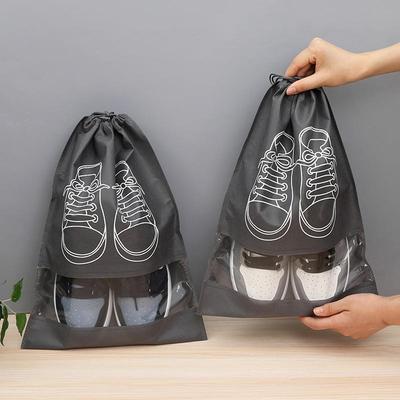 Пыле- и влагозащитная сумка для хранения обуви из нетканого материала с прозрачной крышкой для путешествий и домашнего использования
