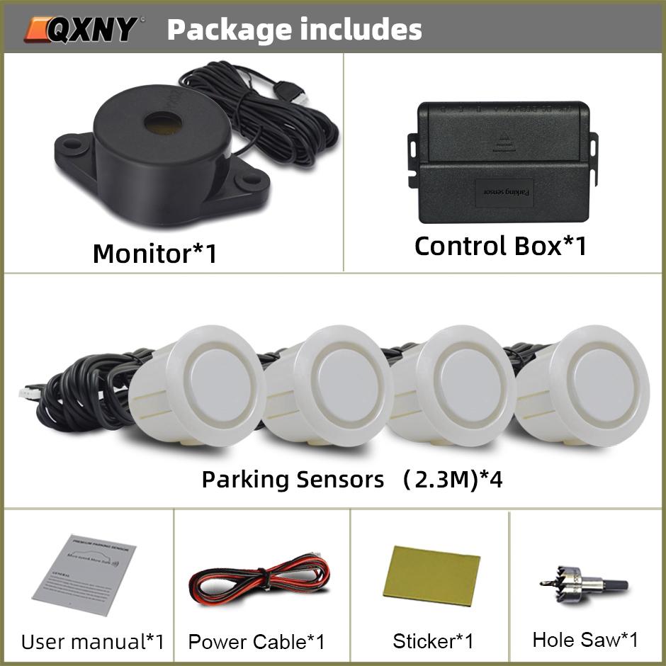 Автомобильный парктроник, радар заднего хода с 4 датчиками парковки, комплект зуммера, звуковая сигнализация, детектор, система заднего вида без дисплея, монитор