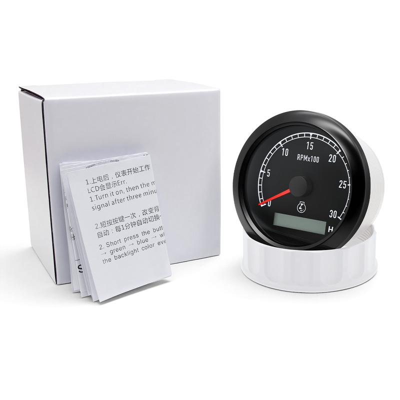 80mm Tachometer 7 Color Backlight 3000- 8000 3K 4K 6K 8K RPM Meter Hours Tacho Gauge Meter For Boat Car Truck Motorbike 12V 24V