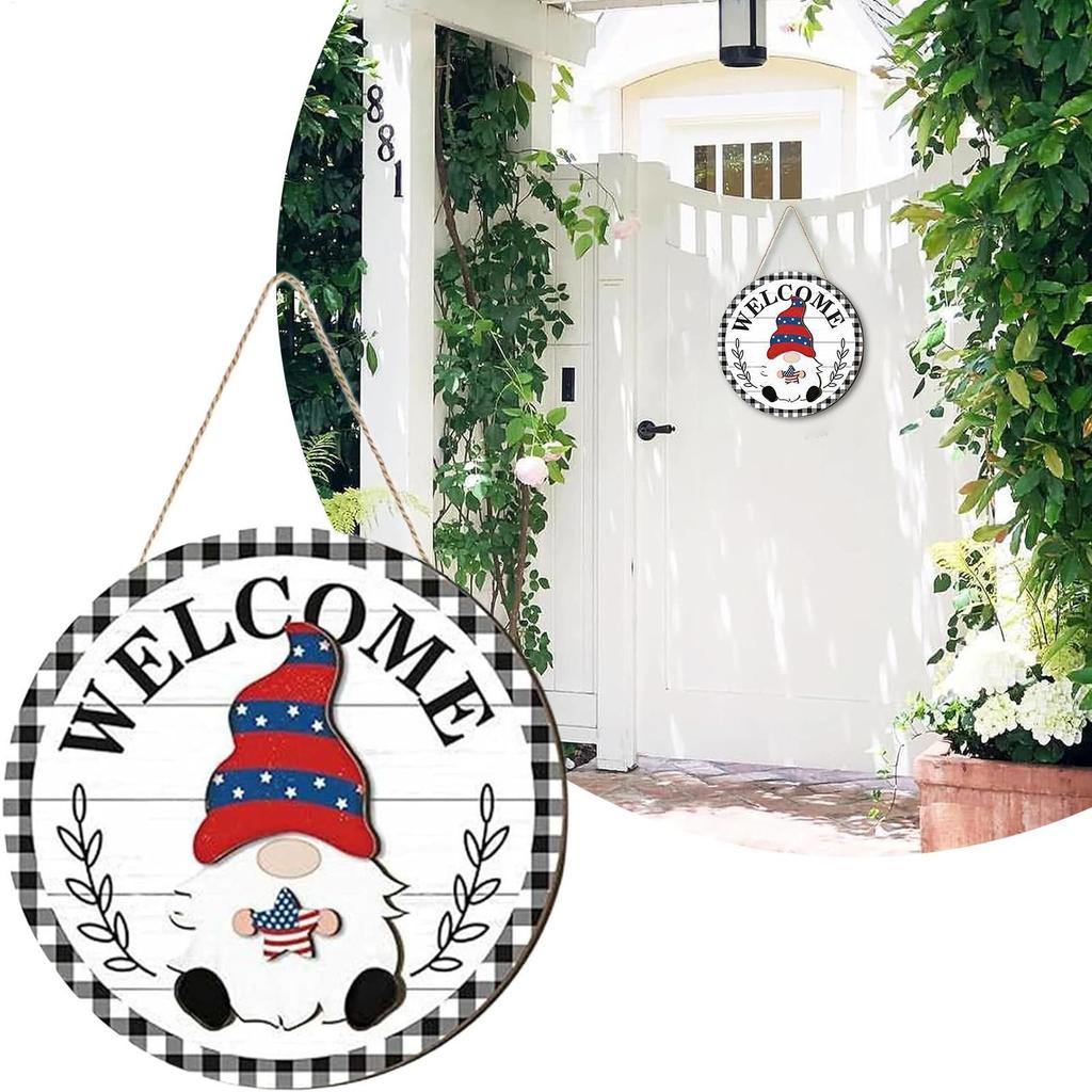 Halloween Gnome Door Sign with Magnetic Pieces - Welcome Sign Decor for Home Front Door, Porch, Yard, Garden, Indoor Party Decor