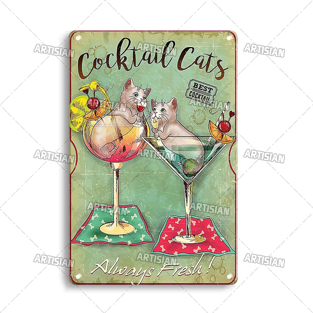 Артизан Кот Ретро Металлический Знак Забавный Питомец Винтажный Знак Декоративная Жестяная Табличка Гараж Бар Паб Клуб Кухня Дом Человек Пещера Настенный Декор