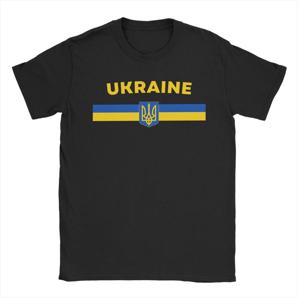 Мужские футболки с гербом Украины Флаг Украины 100% Хлопок Одежда Повседневные с коротким рукавом С круглым вырезом Футболки Идея для подарка Футболка