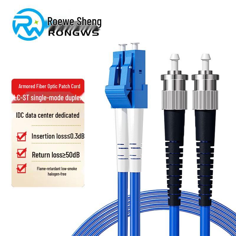 Rongweisheng Armored Dual-Core Single-Mode Fiber Optic Patch Cable