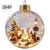 Personalized Christmas Gift Ideas Lighted Ball Ornaments, 3D Miniature Scene Hanging with Warm LED Unique Souvenir Gifts Light, Clear Acrylic