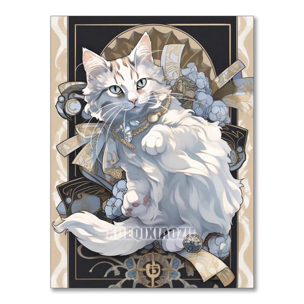 5D DIY Алмазная Живопись Вышивка Животное Кот Полностью Круглый Мозаика Цветок Полный Набор Искусство Декор Стены Ручная Работа Подарок