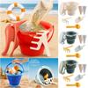 6PCS Collapsible Bucket Sand Bucket Toy Kit Multicolor Sand Toy Creative Beach Toy Set  Beach Play