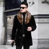 Overcoat Male Wool Blend Autumn Winter Coat Men with Artifical Fur Collar Coat Men Winter Trench Plus Size 5XL Jacket