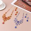 Wedding Party Necklace Earring Set Flower Water Drop Necklace Bridal Wedding Jewelry Accessories