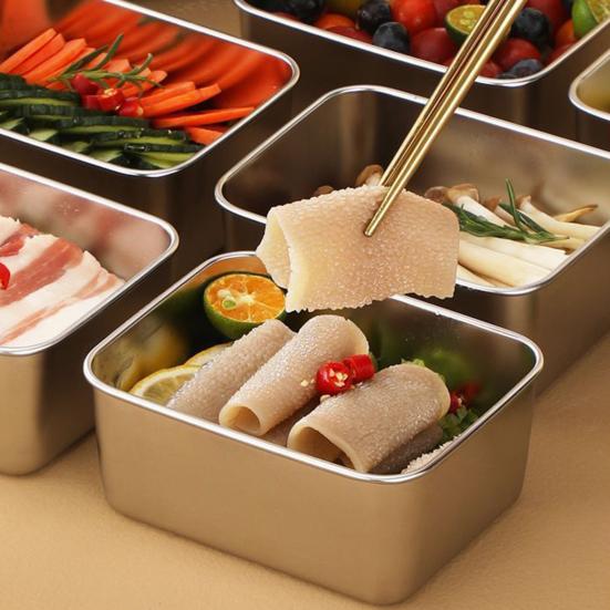 Контейнеры для хранения продуктов из нержавеющей стали Герметичные контейнеры для закусок с крышкой Штабелируемый ланч-бокс для кемпинга, пикников, школы