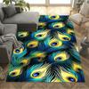 1pc Home Carpet Peacock and Flowers Non-Slip Design for Office Decor Living Room Bedroom Gift