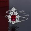 Luxury S925 Silver Necklaces Pendants For Women Fine Jewelry Ladies Ruby Pendants Gift Necklaces