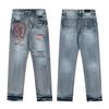 M10 Men's and Women's American Style Trendy Jeans with Fabric Patches, Holes, Embroidery, Casual and Fashionable High Street Pants