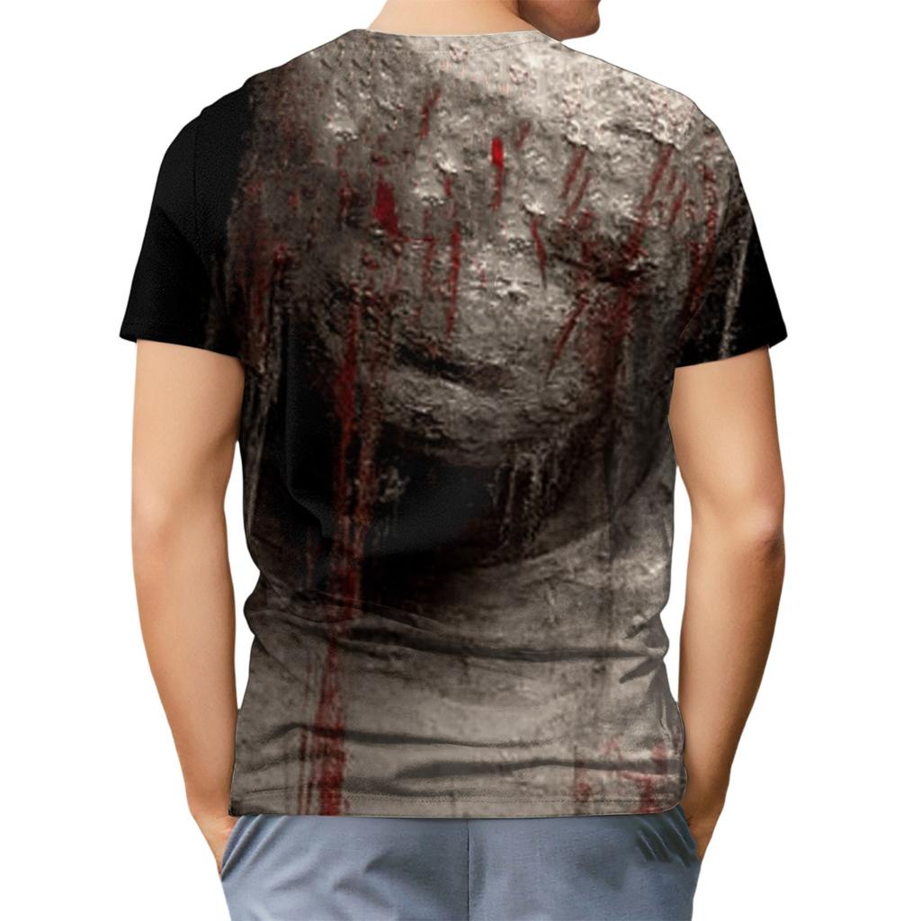 Мужская футболка с круглым вырезом и короткими рукавами с принтом на Хэллоуин, похожая на хлопок