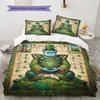 Amazing Egyptian mural Pattern Bedding Quilt Set Quilt Cover Pillowcase Home Decoration Birthday Gift (1 * duvet cover + 2 * pillowcase, without core)