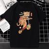 Catana T Shirts 90s Vintage Japan Aesthetics Tops Funny Cartoon Cat Print Tee Women Men Fashion Short-sleev Tees Shirt