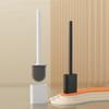 1 mini Silicone Toilet Brush Set, Wall Mounted and Standing Dual-Purpose, Soft Silicone Brush, Easy to Clean Toilet Corners